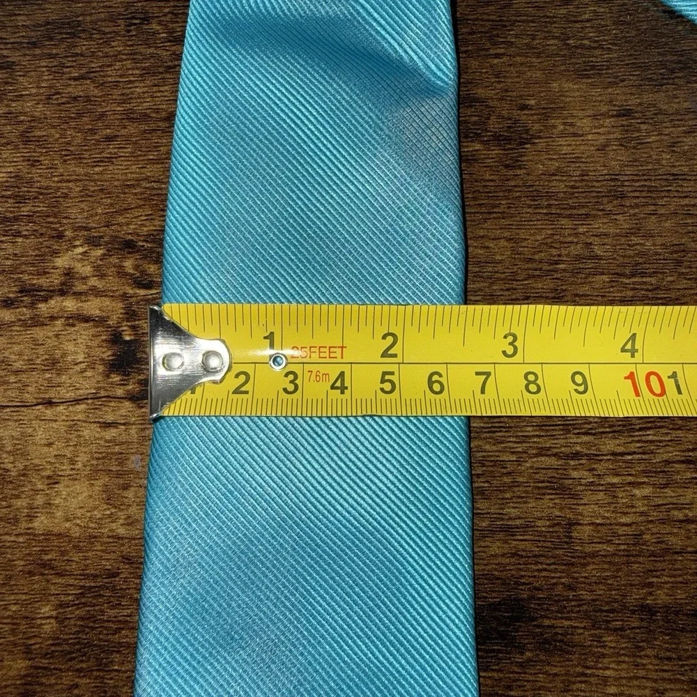 Nicole Miller Teal Silk Necktie Solid Classic Men's Tie Formal Wedding Business‎